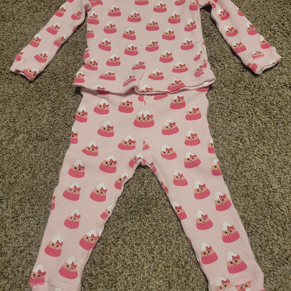 Pink Candy Corn 2 Piece Pajamas